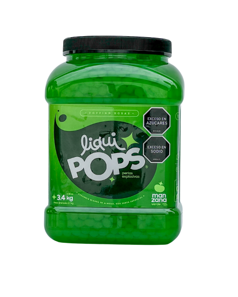LiquiPops — perlas explosivas liquipops sabor a manzana verde x 3400 gr  1